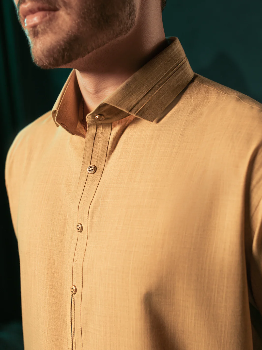 Beige Blended Kameez Shalwar - ALWA-KS-365 - Image 4