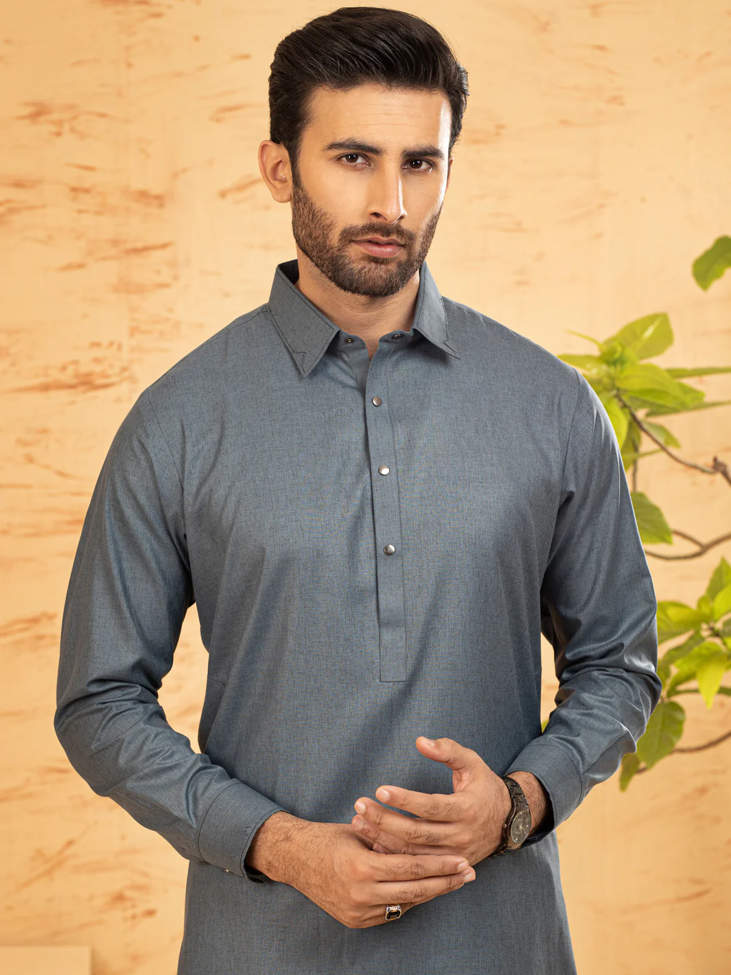 Blue Blended Kameez Shalwar - ALWA-KS-380 - Image 2