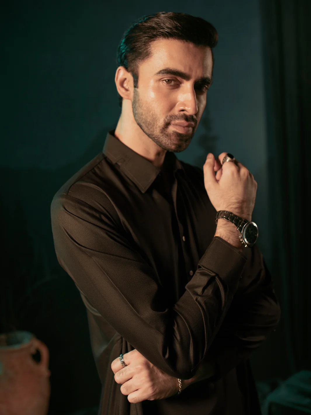 Black Blended Kameez Shalwar - ALWA-KS-389 - Image 2