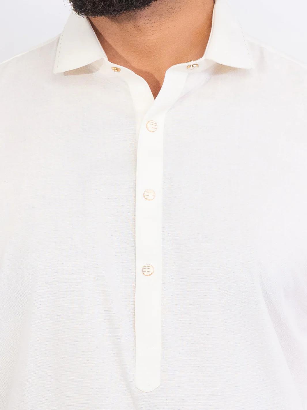 White Blended Kameez Shalwar - ALWA-KS-565 - Image 5