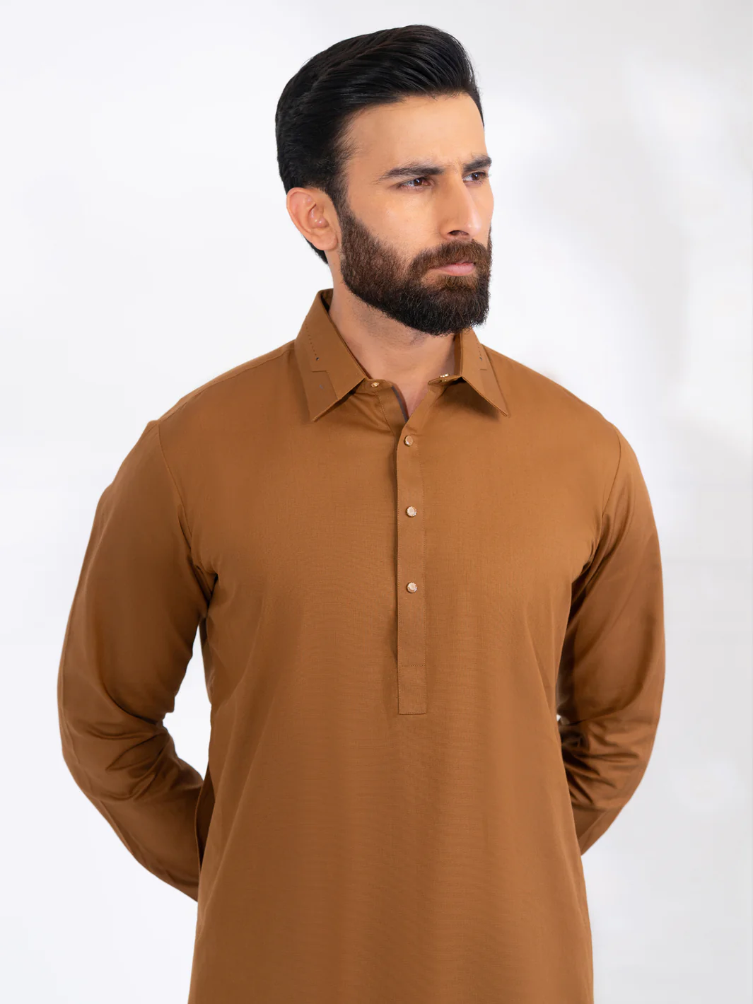 Brown Blended Kameez Shalwar - ALWA-KS-569 - Image 2