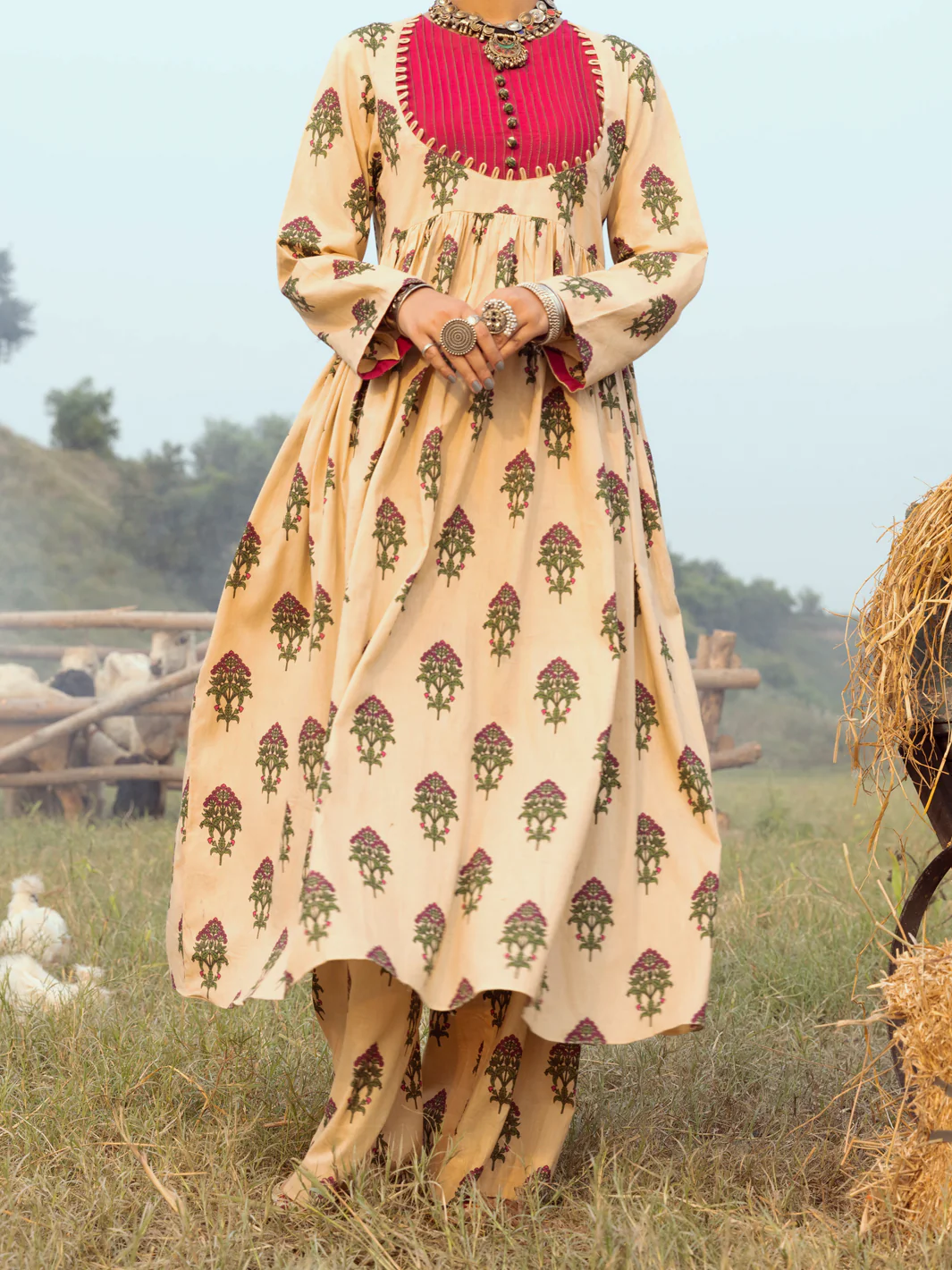 Beige Cambric Unstitched 2 Piece - AWP-2PS-531