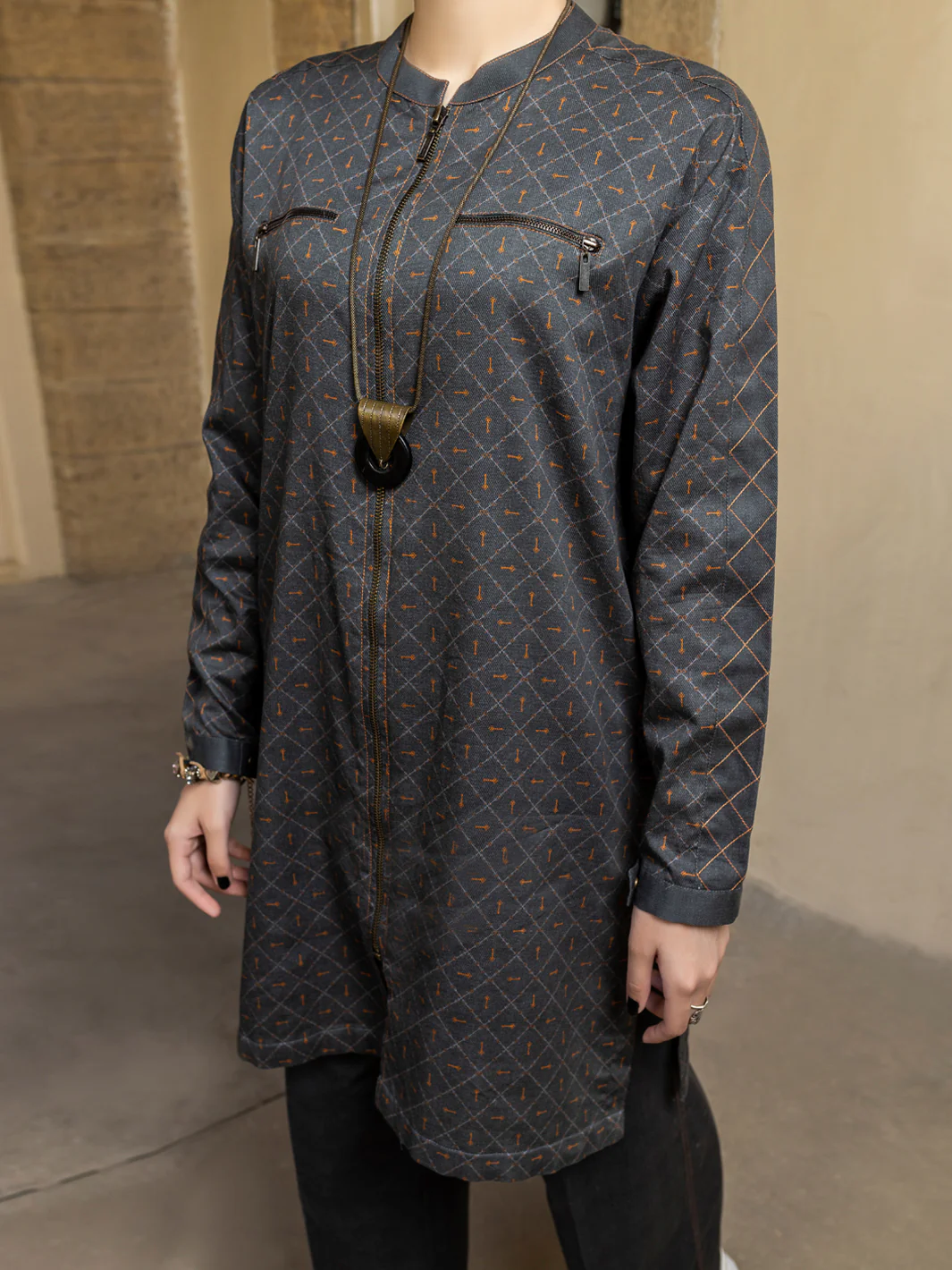 Dark Grey 2 Piece Stitched - AWP-2PS-LKS-392 - Image 4