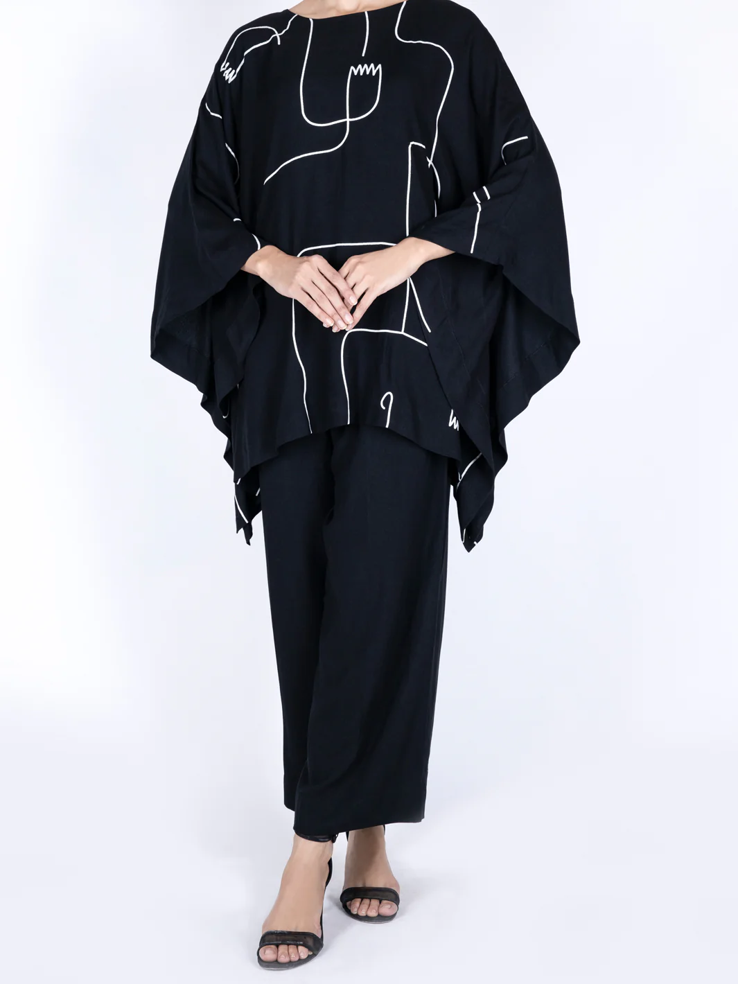 Black Viscose 2 Piece Stitched - AWP-2PS-LKS-464