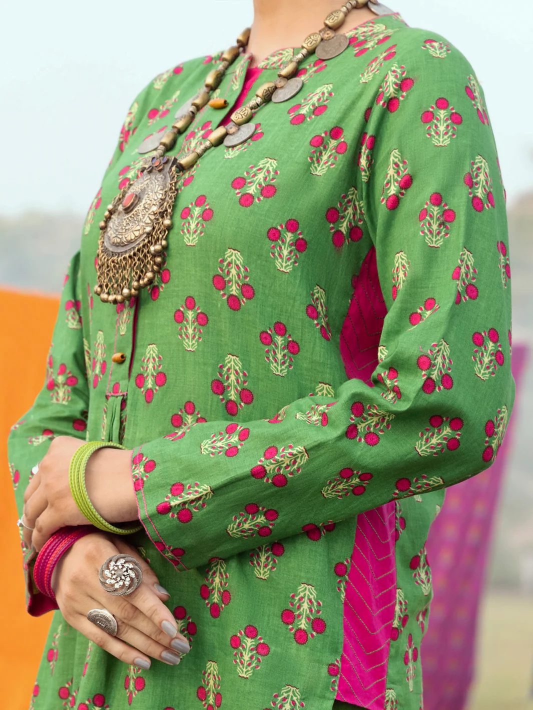 Green Cambric 2 Piece  Stitched - AWP-2PS-LKS-527 - Image 3