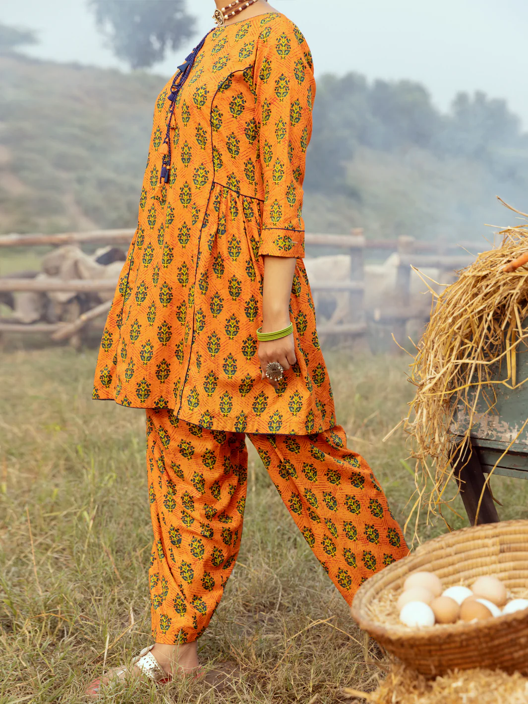 Orange Cambric 2 Piece Stitched - AWP-2PS-LKS-528 - Image 2