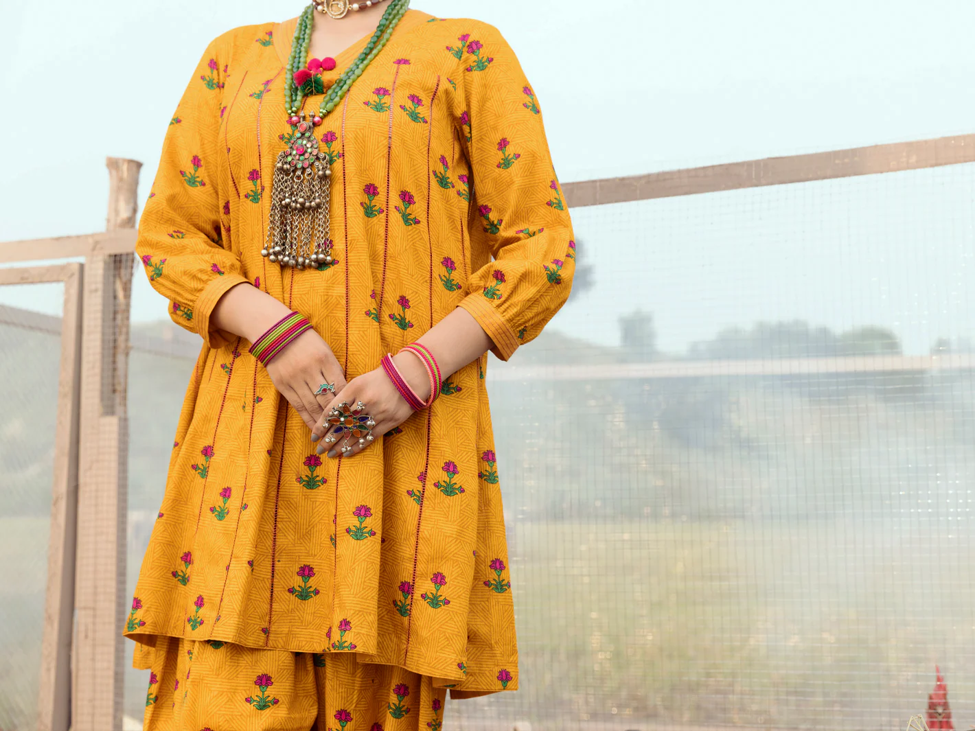 Mustard Cambric 2 Piece Stitched - AWP-2PS-LKS-529 - Image 4