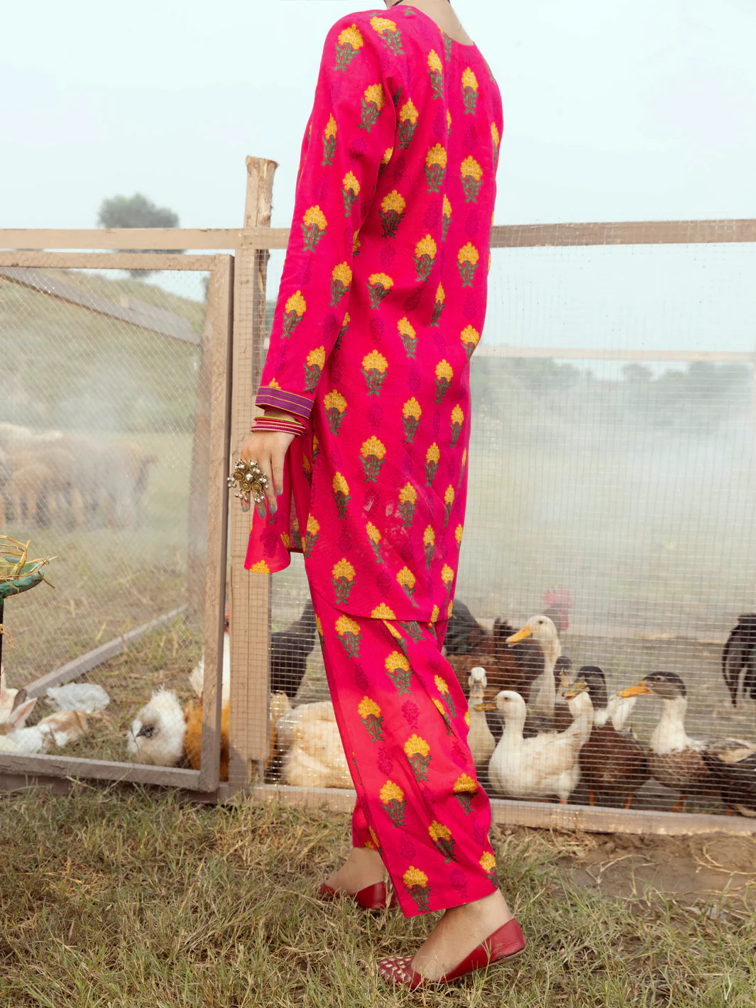 Fuchsia Cambric 2 Piece Stitched - AWP-2PS-LKS-532 - Image 2