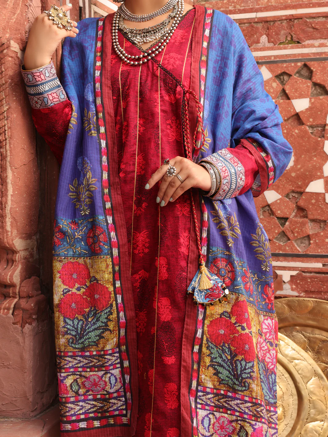 Red Cambric 3 Piece Stitched - AWP-3PS-401 - Image 4