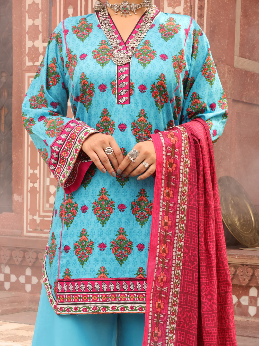 Aqua Cambric 3 Piece Stitched - AWP-3PS-402 - Image 4