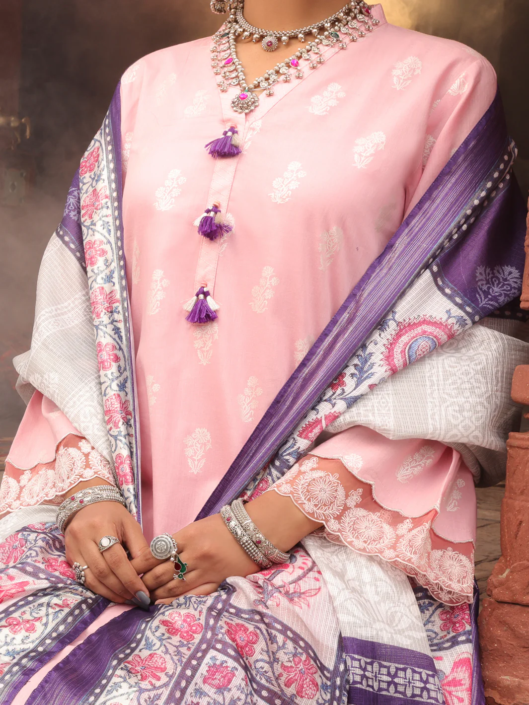 Pink Cambric 3 Piece Stitched - AWP-3PS-405 - Image 3