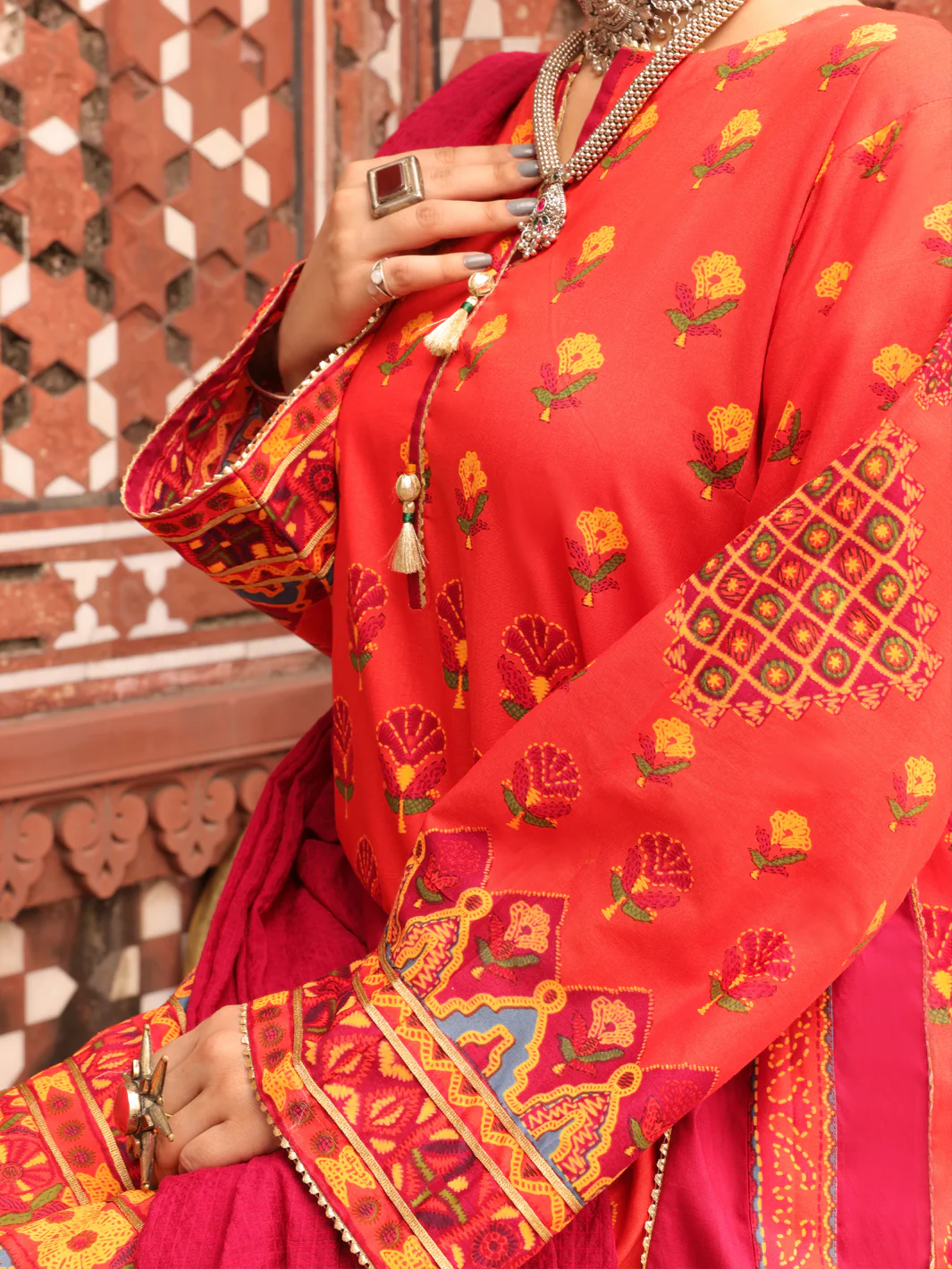 Orange Cambric 3 Piece Stitched - AWP-3PS-408 - Image 3