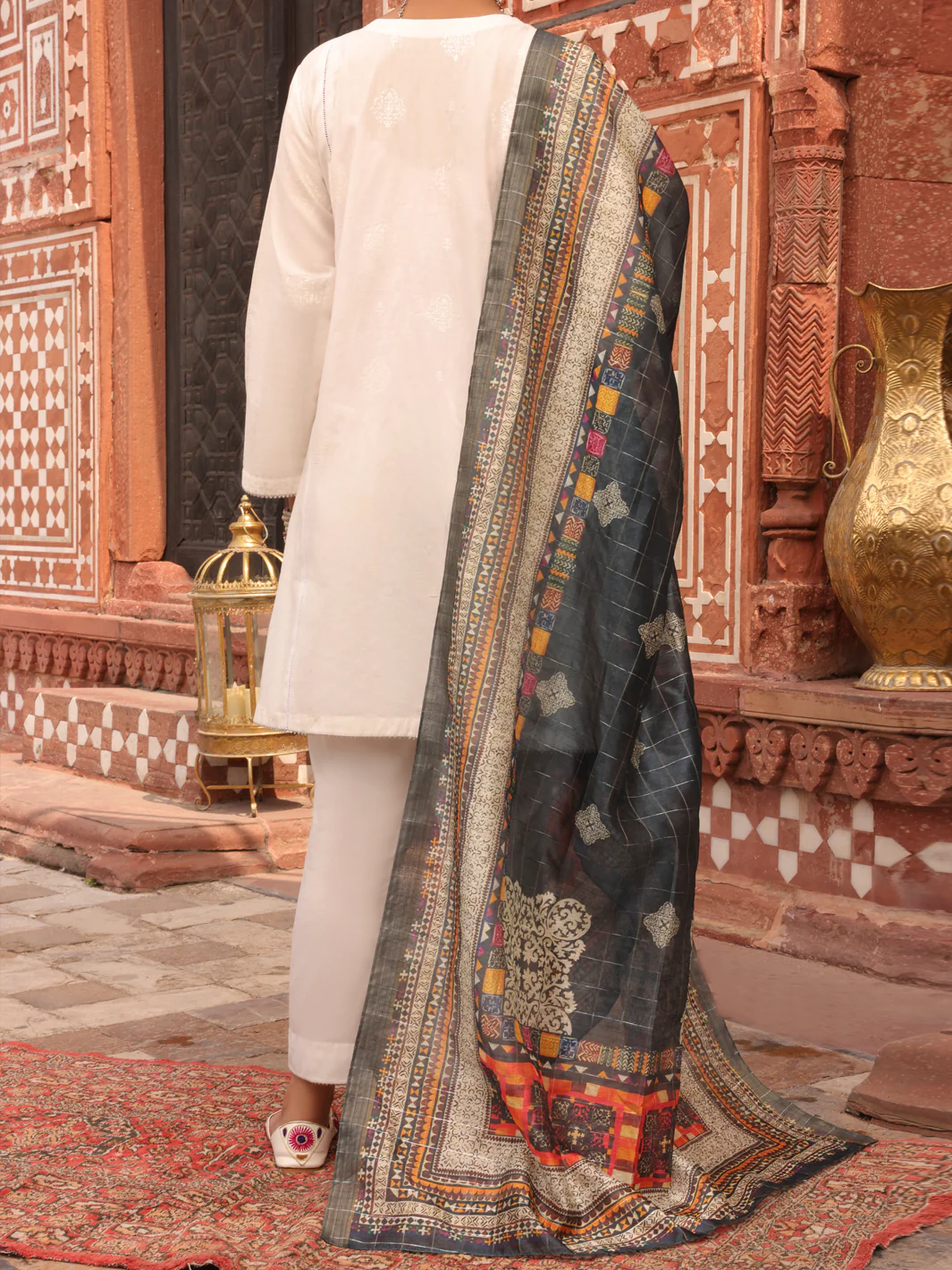 White Cambric 3 Piece Stitched - AWP-3PS-411 - Image 2