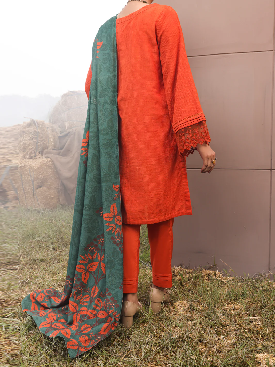 Orange Dobby 3 Piece Stitched - AWP-3PS-412 - Image 2