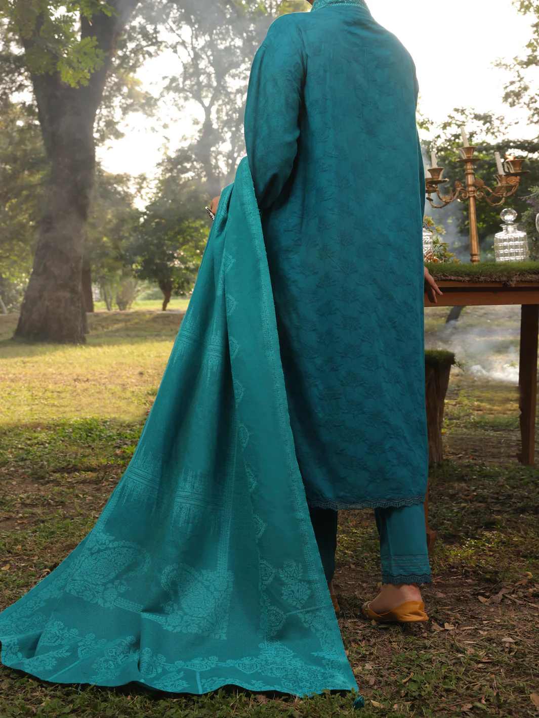 Sea Green Dobby Unstitched 3 Piece - AWP-3PS-420 - Image 2