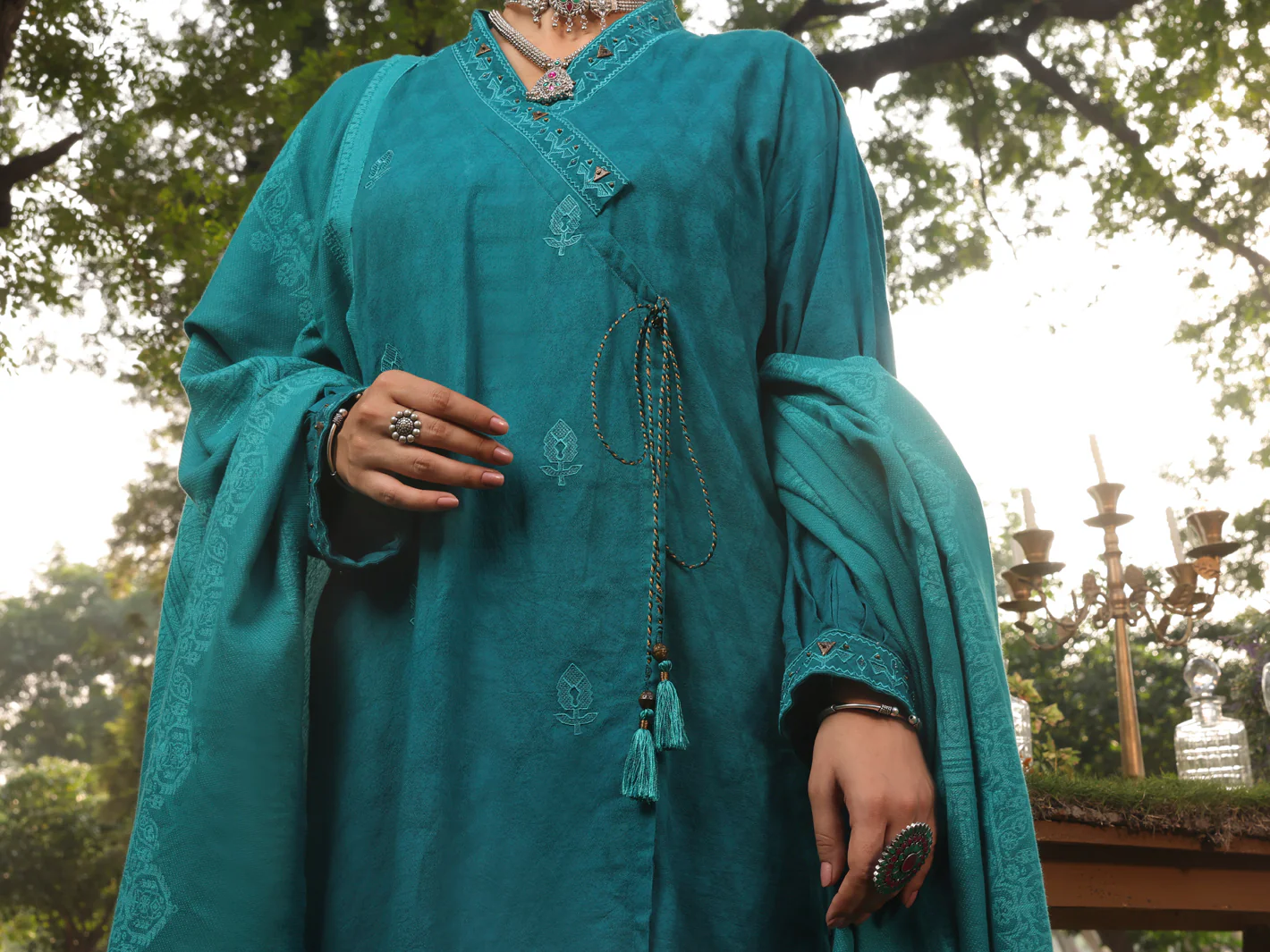 Sea Green Dobby 3 Piece Stitched - AWP-3PS-420 - Image 4
