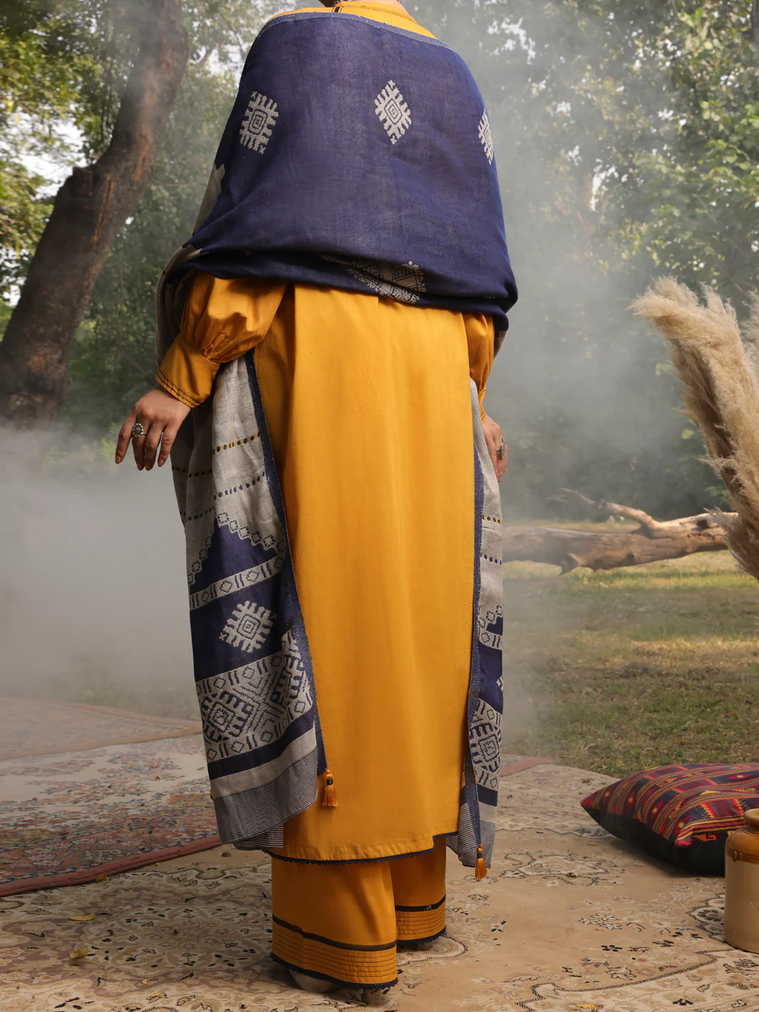 Mustard Cambric Unstitched 3 Piece - AWP-3PS-422 - Image 2