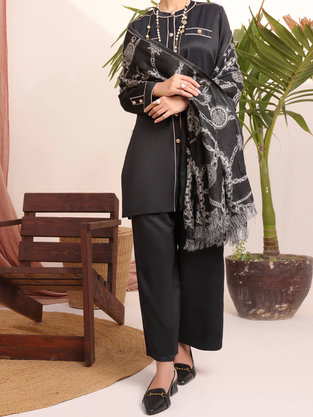 Black Twill 3 Piece Stitched - AWP-3PS-432 - Image 4