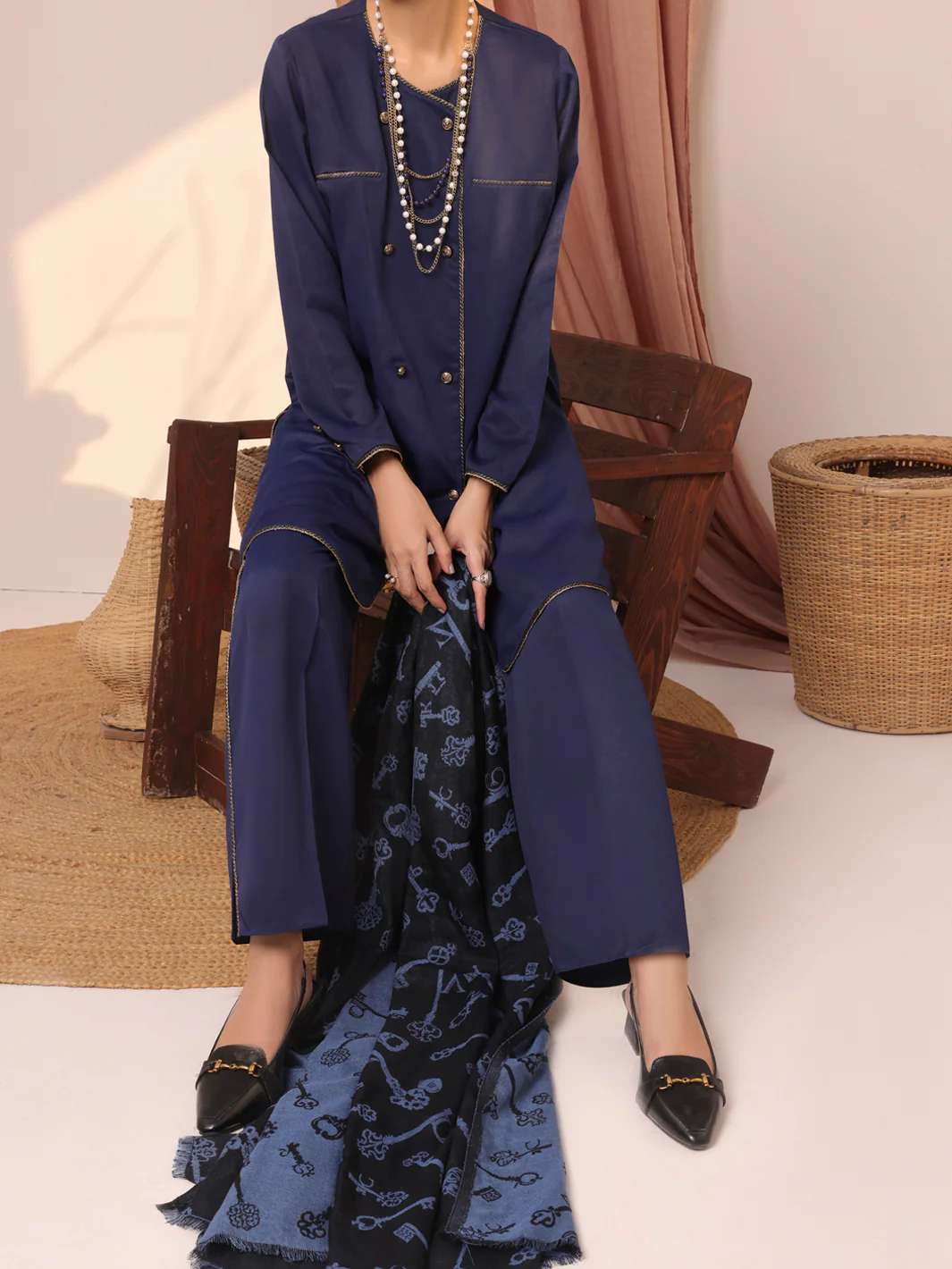 Blue Twill 3 Piece Stitched - AWP-3PS-433 - Image 4