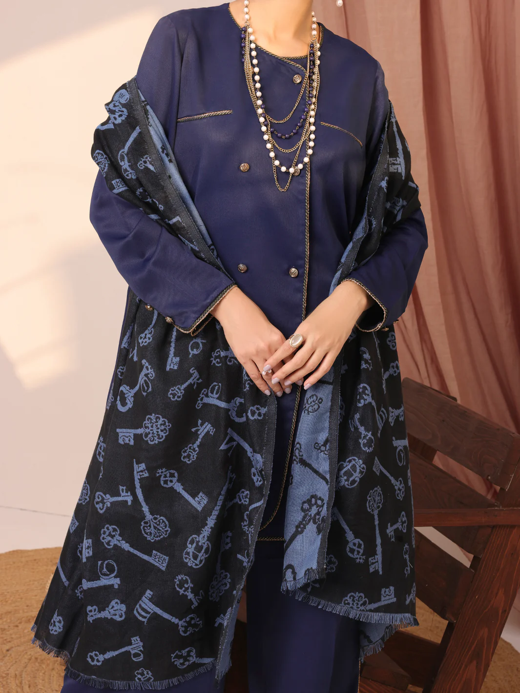 Blue Twill 3 Piece Stitched - AWP-3PS-433 - Image 5