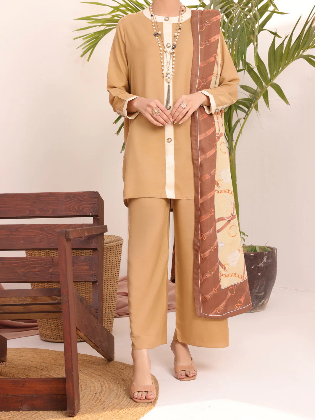 Khaki Twill 3 Piece Stitched - AWP-3PS-436