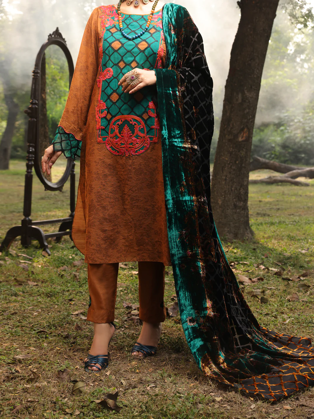 Mustard Slub Viscose Unstitched 3 Piece - AWP-3PS-440