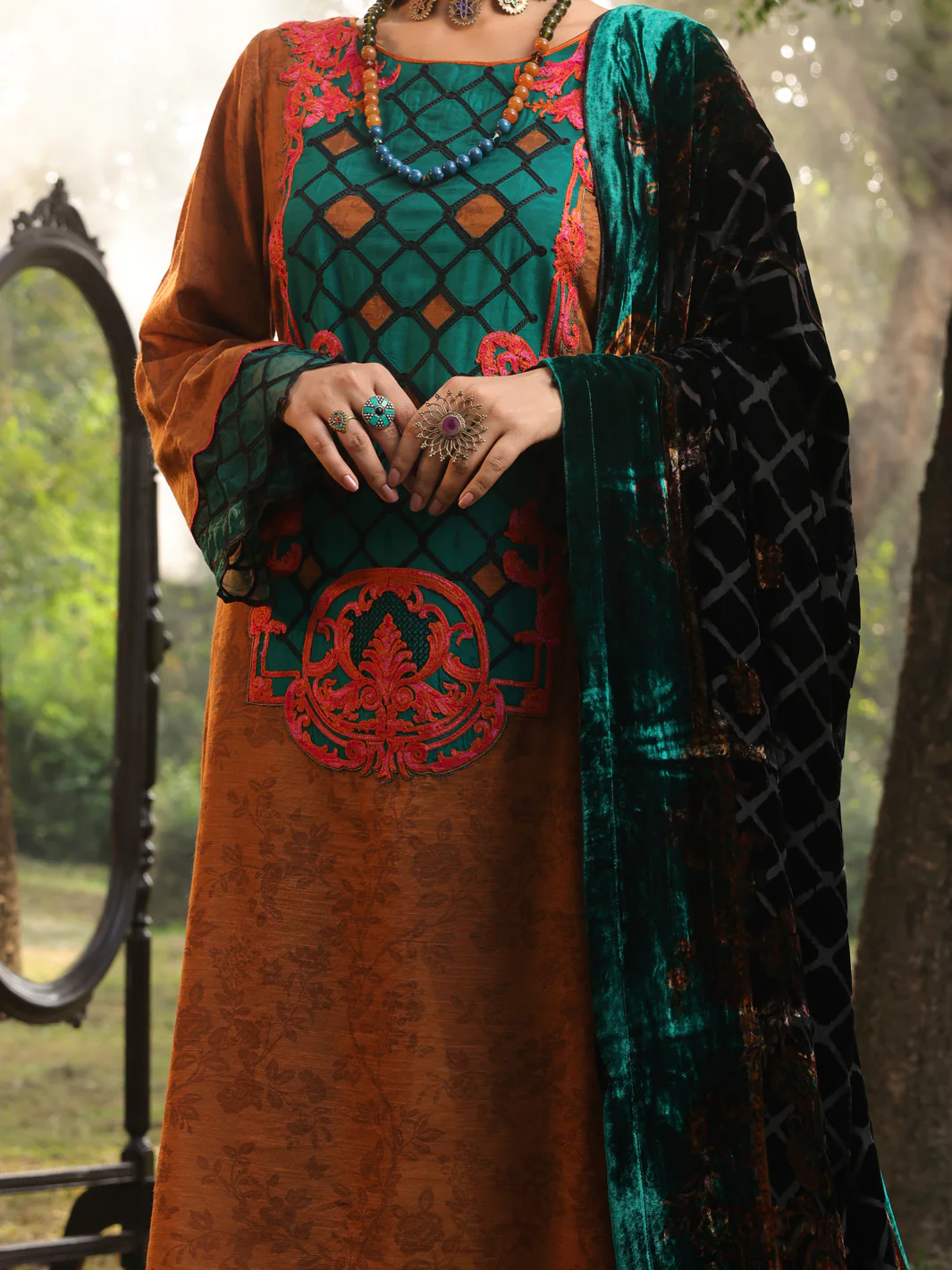 Mustard Slub Viscose Stitched 3 Piece - AWP-3PS-440 - Image 4
