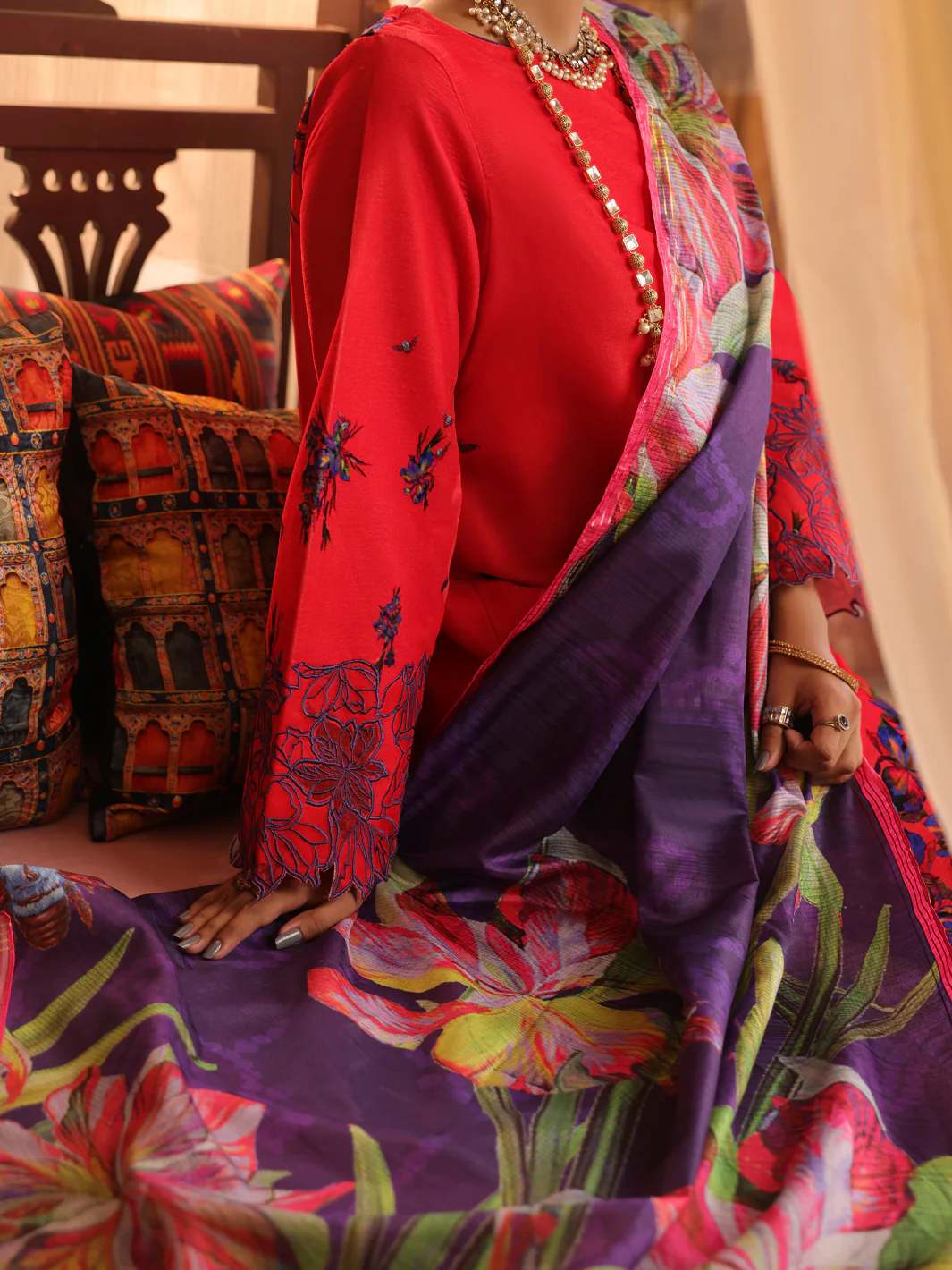 Orange Velvet 3 Piece Stitched - AWP-3PS-447 - Image 4