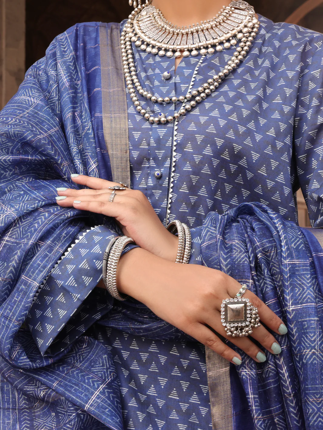 Blue Cambric Stitched 3 Piece - AWP-3PS-499 - Image 3
