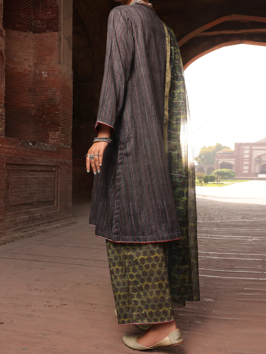 Black Cambric Stitched 3 Piece - AWP-3PS-500 - Image 2