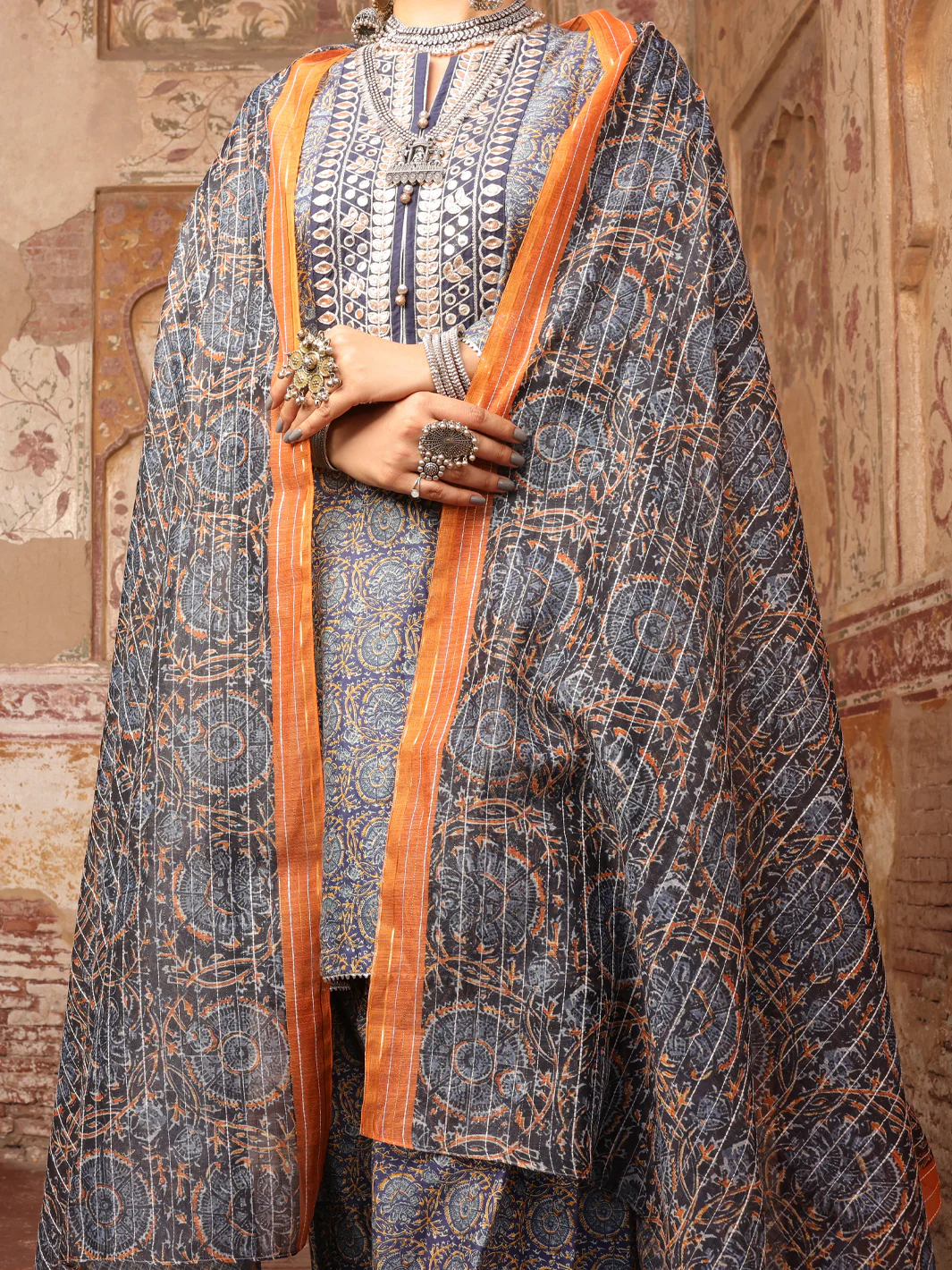 Blue Cambric Stitched 3 Piece - AWP-3PS-501 - Image 4