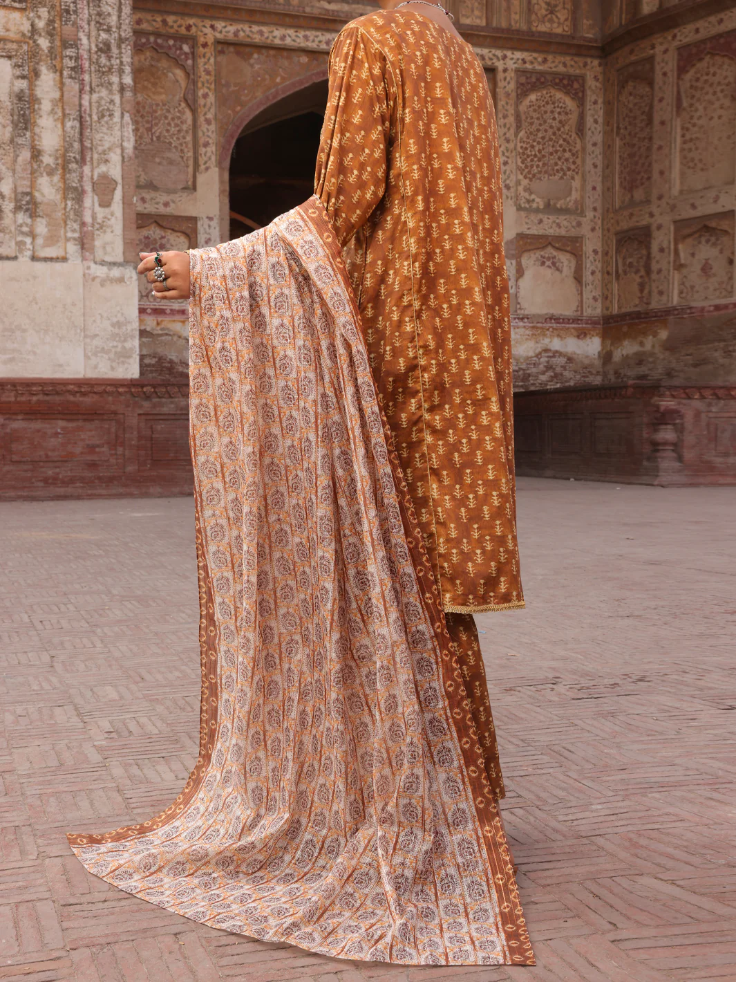 Brown Cambric Stitched 3 Piece - AWP-3PS-502 - Image 2