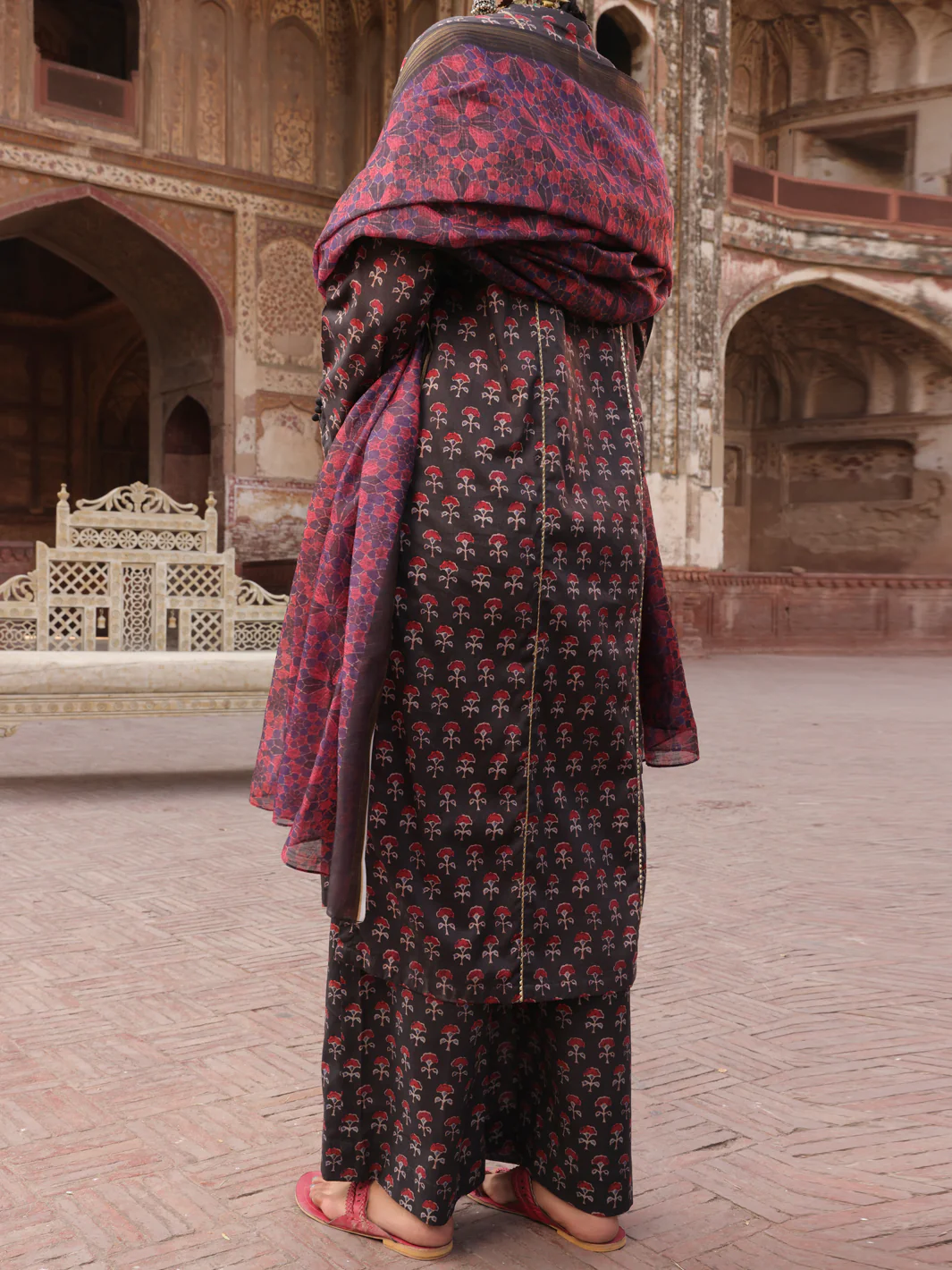 Purple Cambric Stitched 3 Piece - AWP-3PS-504 - Image 2
