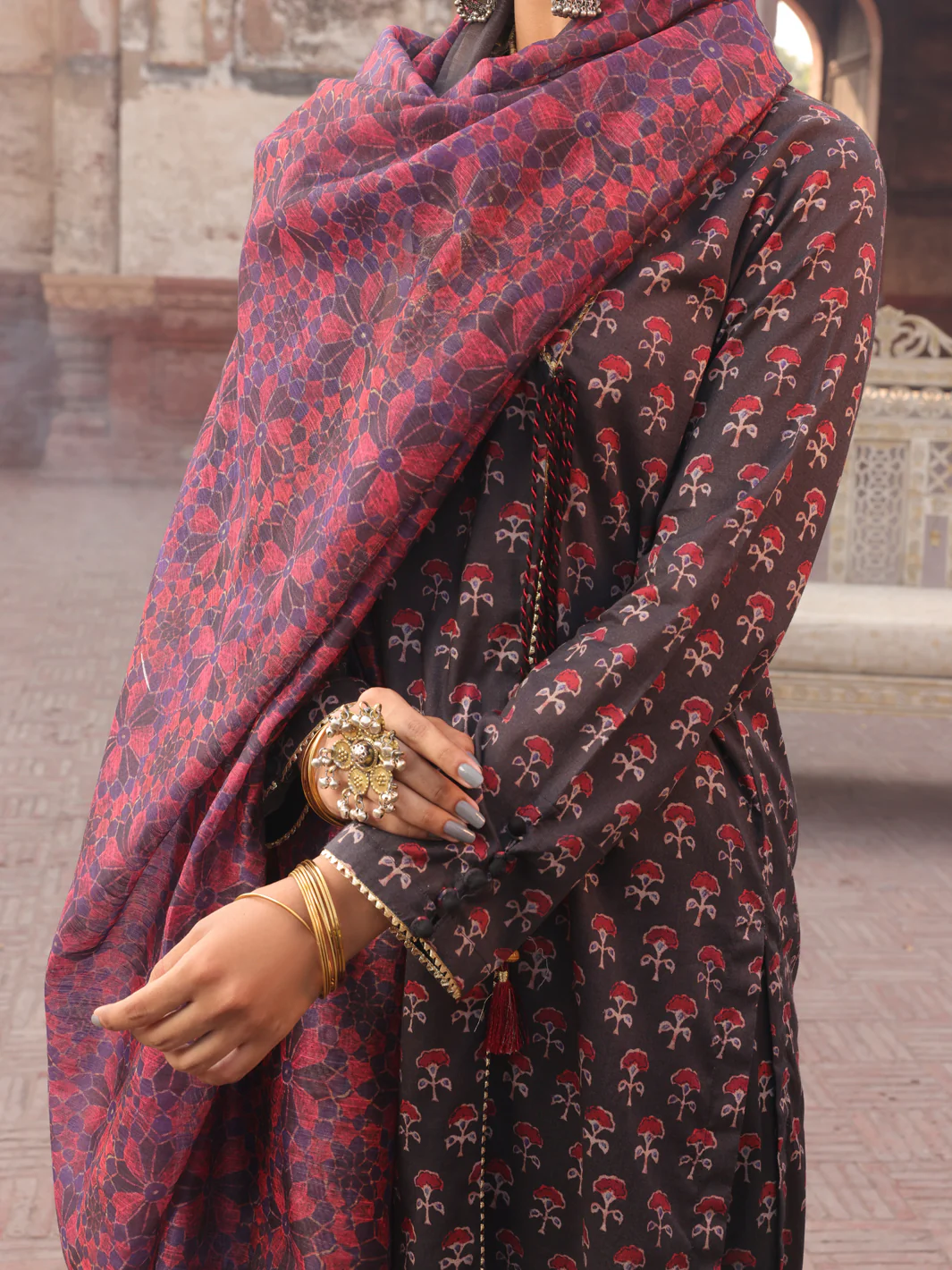 Purple Cambric Stitched 3 Piece - AWP-3PS-504 - Image 3