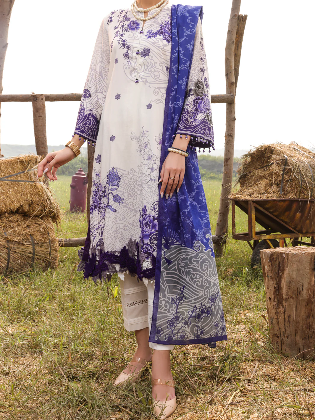Grey Cambric Unstitched 3 Piece - AWP-3PS-520