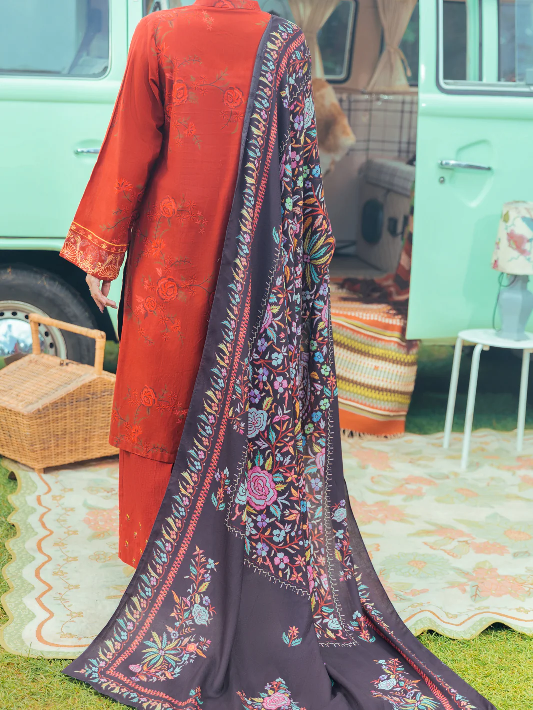 Maroon Khaddar 3 Piece Stitched - AWP-3PS-619 - Image 2