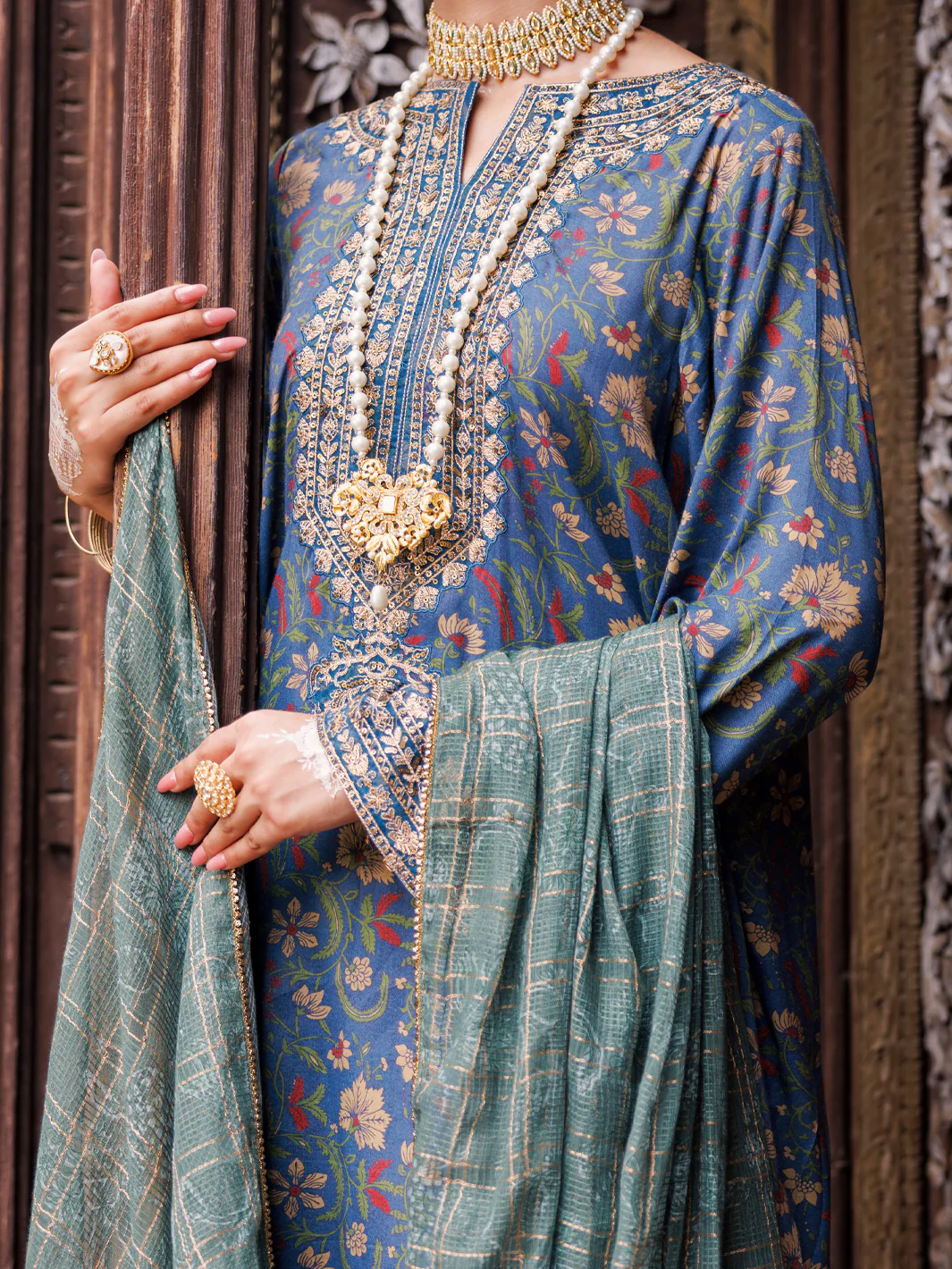 Blue Maple Silk 3 Piece Stitched - AWP-3PS-668 - Image 3