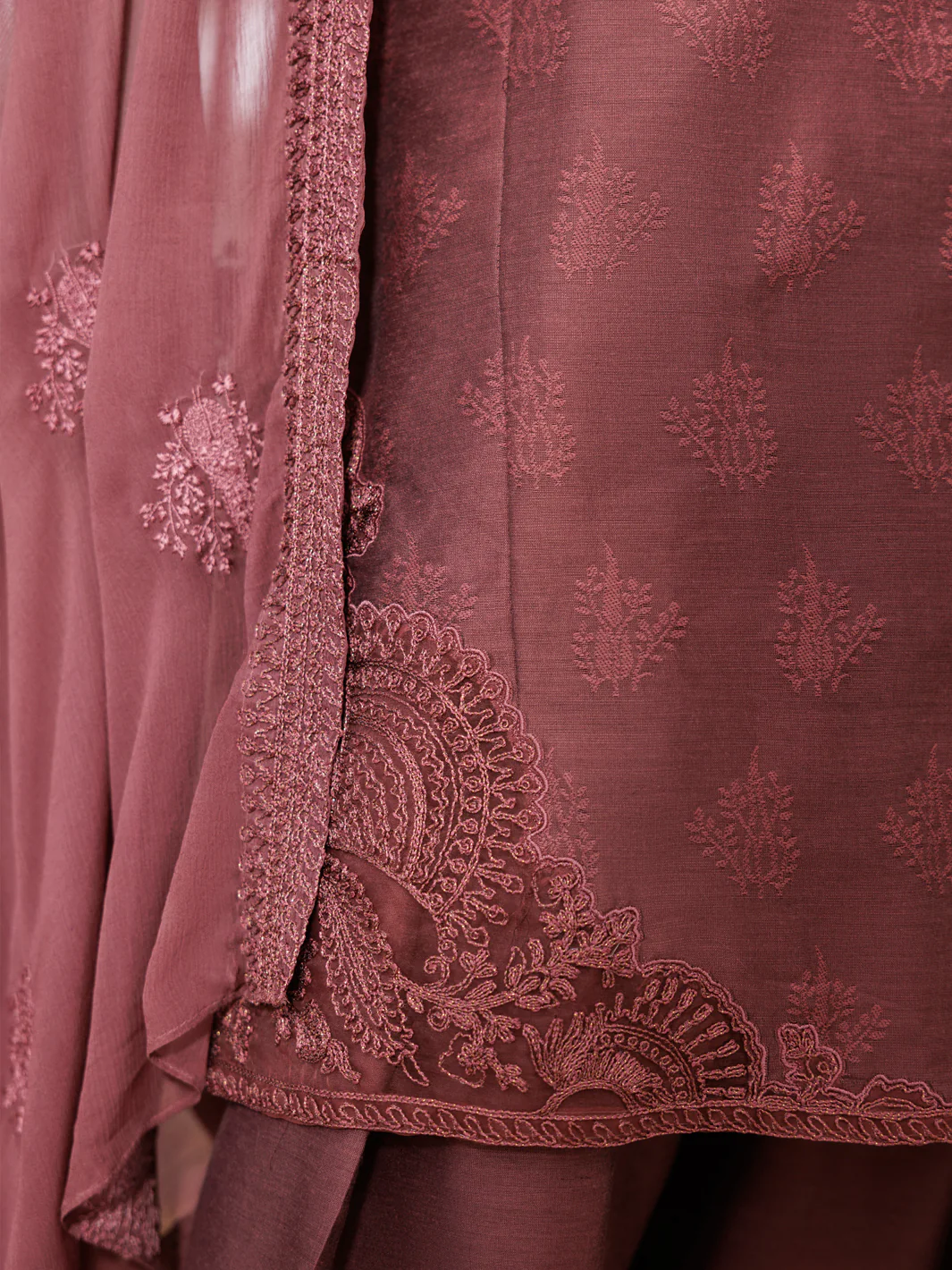 Rose Pink Yarn Dyed 3Pc Stitched - AWP-3PS-684 - Image 4