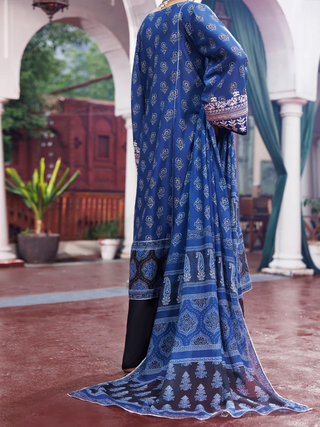 Blue Cambric 3Pc Unstitched - AWP-3PS-741B - Image 2