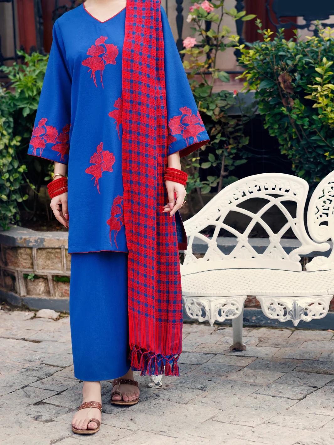 Blue Light Khaddar 3Pc Stitched - AWP-3PS-773