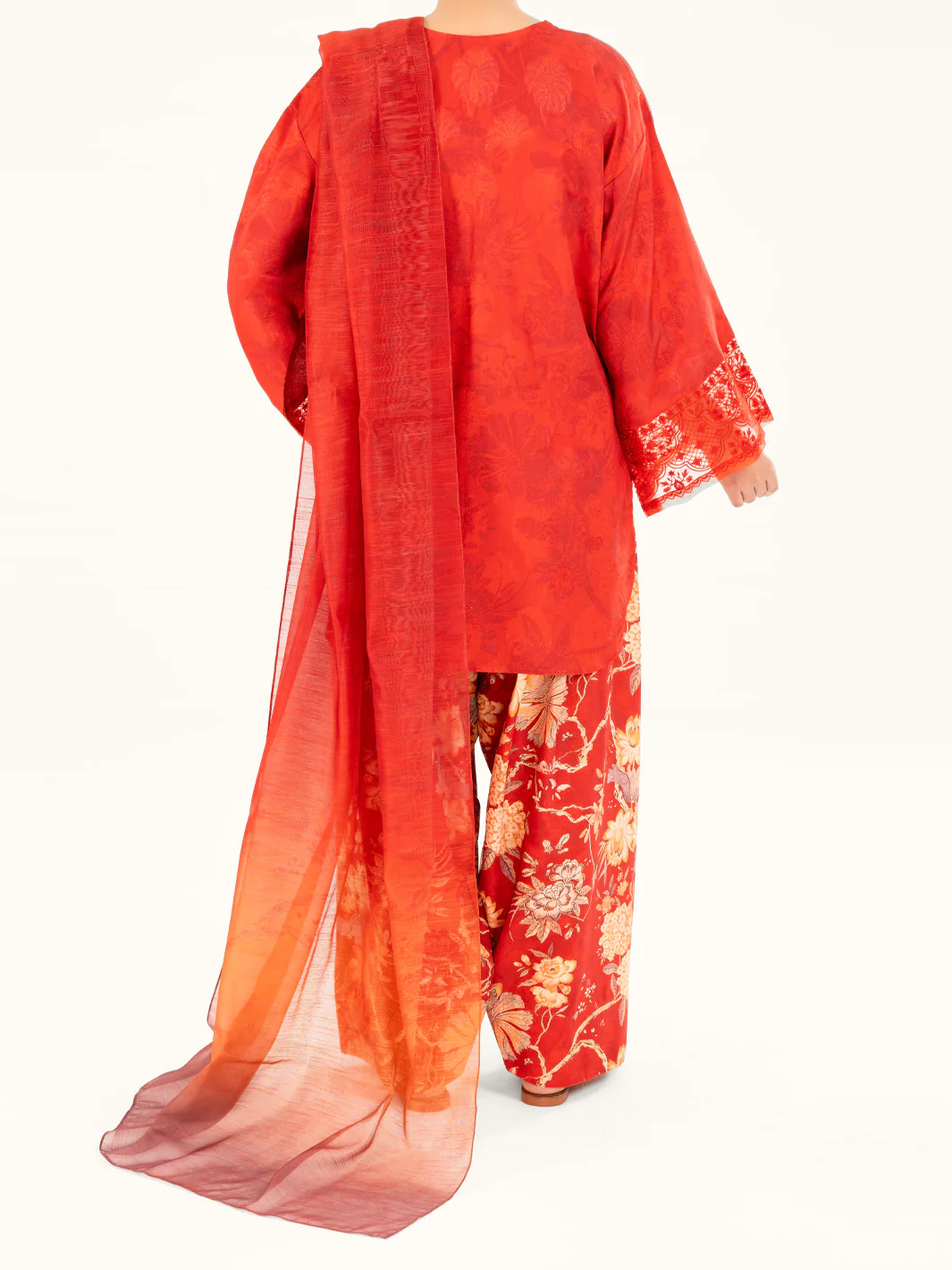 Red Poly-Jacquard 3Pc Stitched - AWP-3PS-797 - Image 2