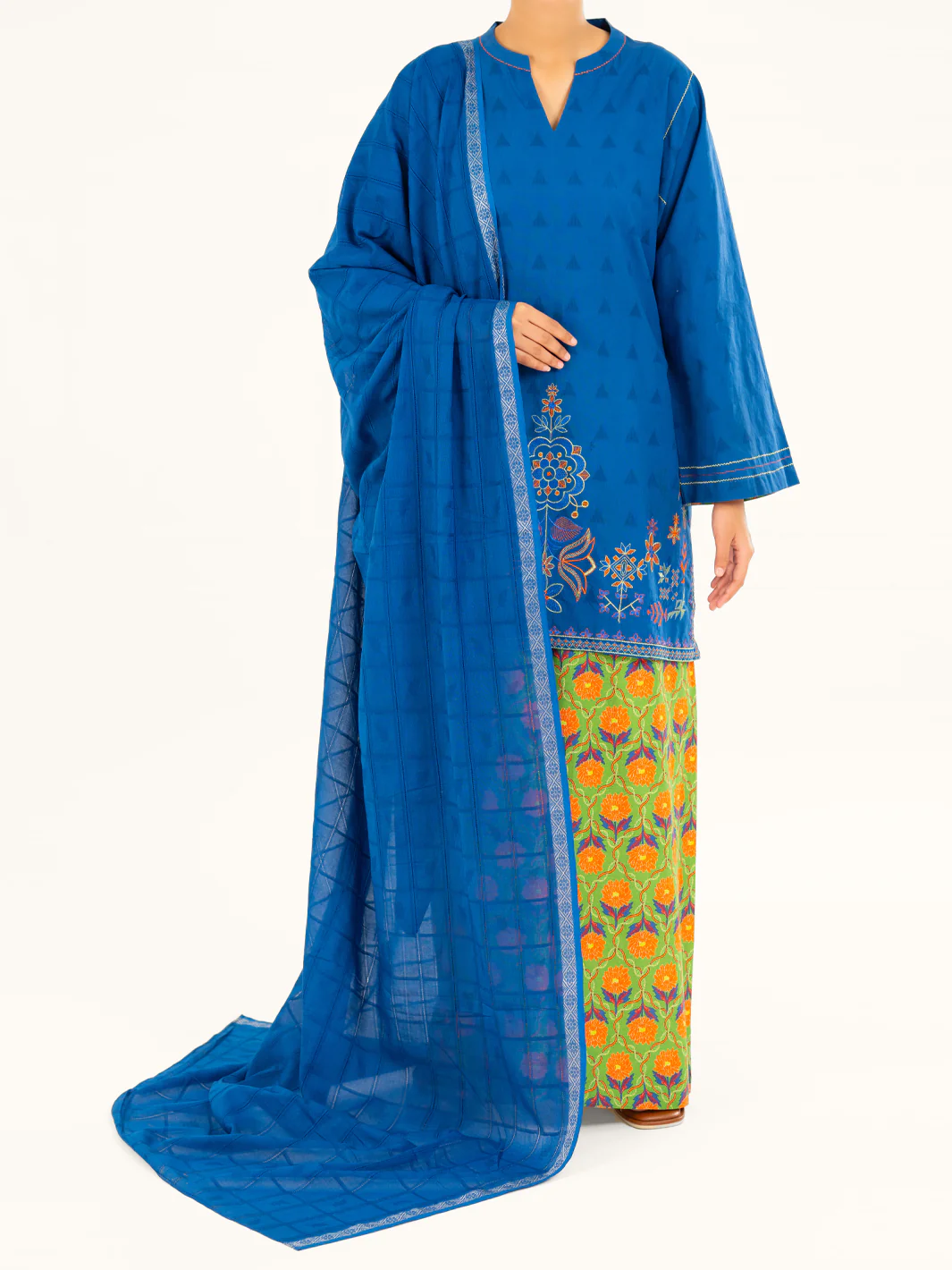 Blue Dobby 3Pc Stitched - AWP-3PS-883 - Image 6