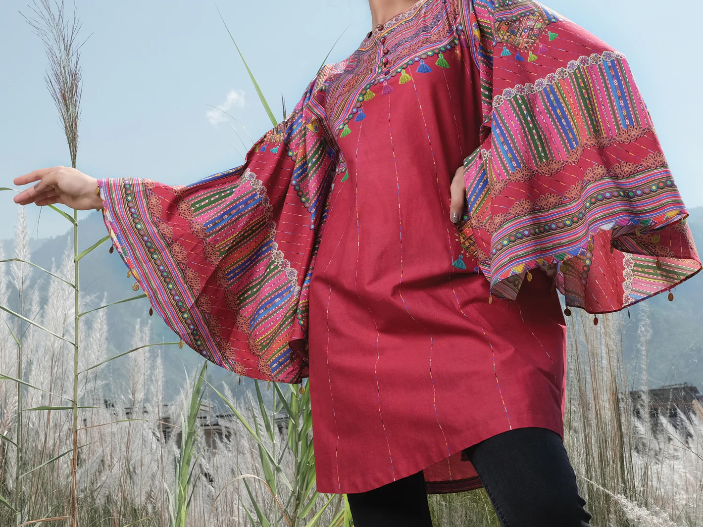 Red Cambric Tunic - AWP-LK-300 - Image 3