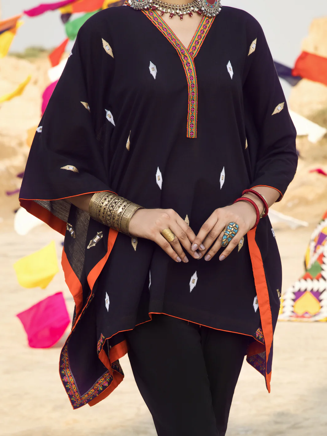 Black Jacquard Tunic - AWP-LK-378 - Image 2
