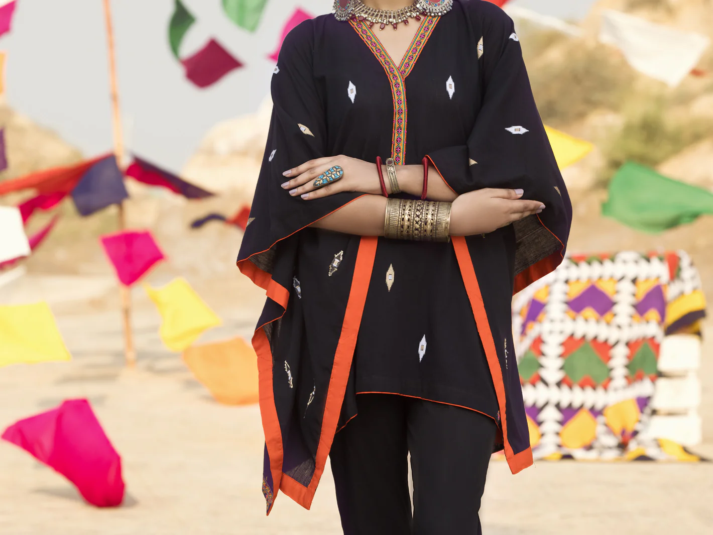 Black Jacquard Tunic - AWP-LK-378 - Image 3