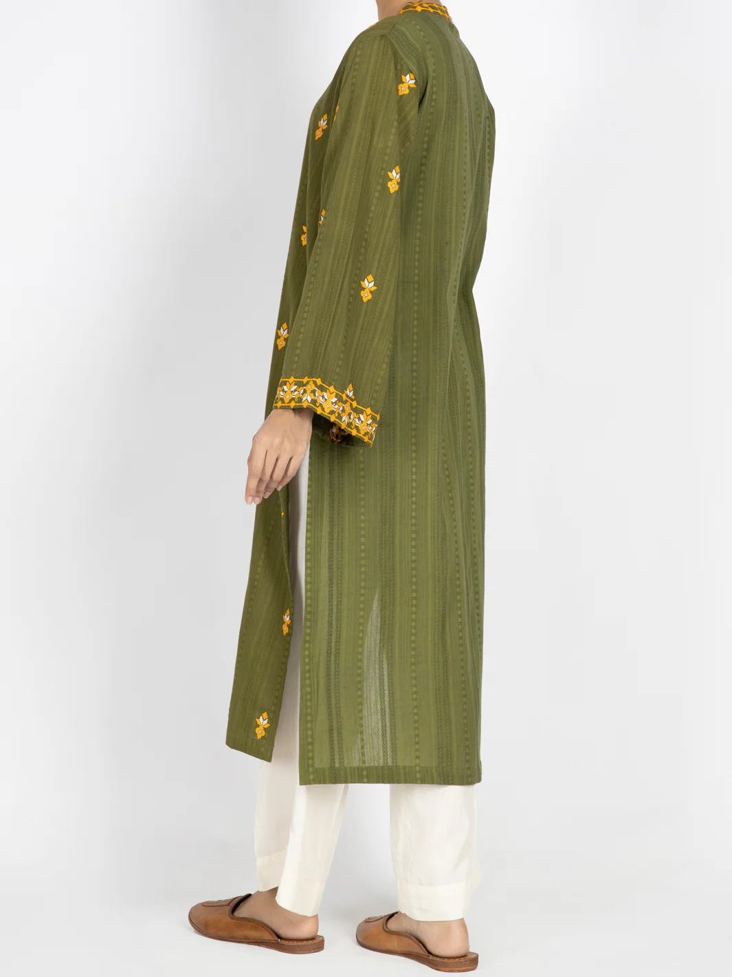 Mehndi Green Dobby Tunic - AWP-LK-456 - Image 2