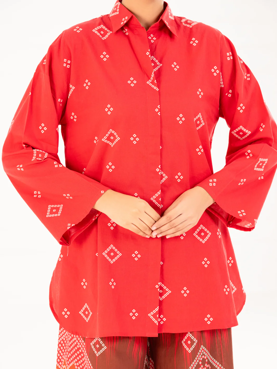 Red Cambric Kurti - AWP-LK-846 - Image 3