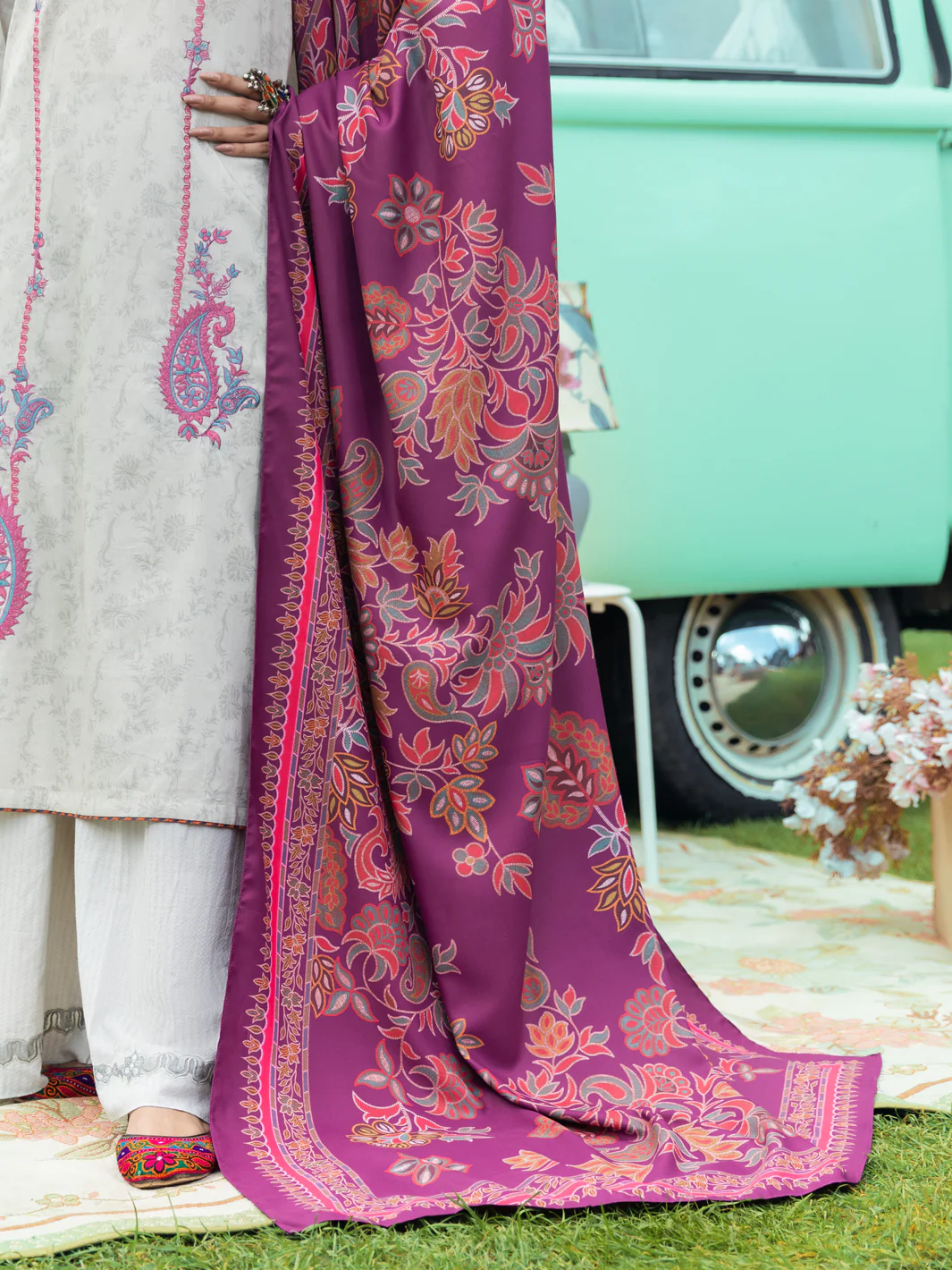 Purple Dobby Shawl - AWP-ST-621 - Image 2