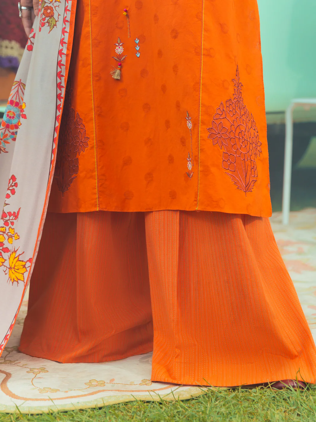 Orange Jacquard Trousers - AWP-T-622 - Image 2