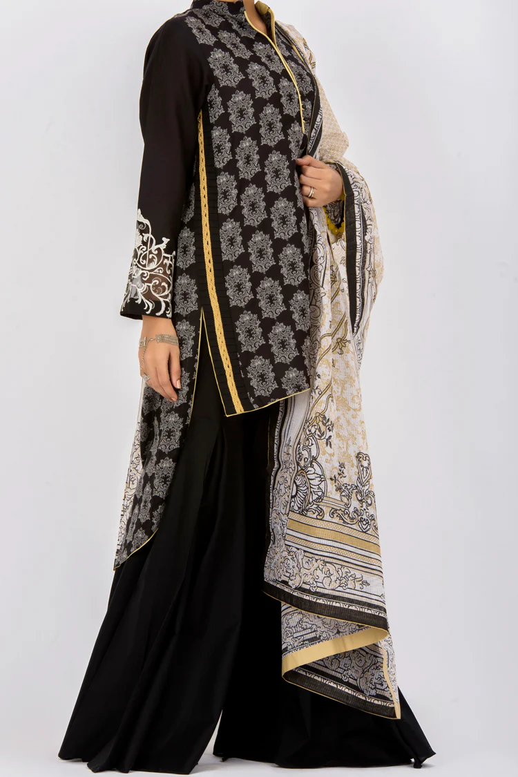 Black Jacquard 3 Piece Stitched - ALP-436 - Image 2